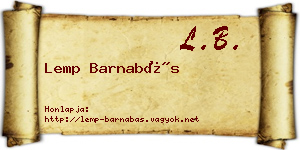 Lemp Barnabás névjegykártya