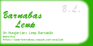 barnabas lemp business card