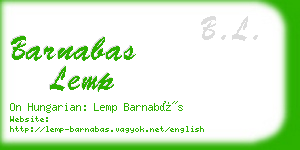 barnabas lemp business card